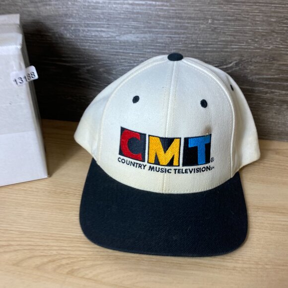 Vintage CMT Country Music Television Hat Cap Snapback White Cream - Picture 9 of 9
